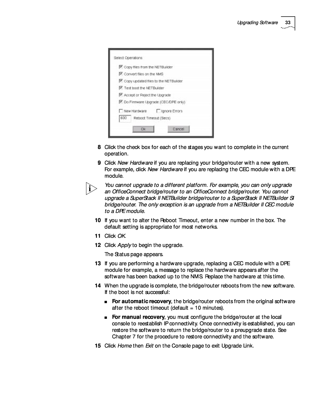 3Com ENTERPRISE OS 11.3 manual Click OK 