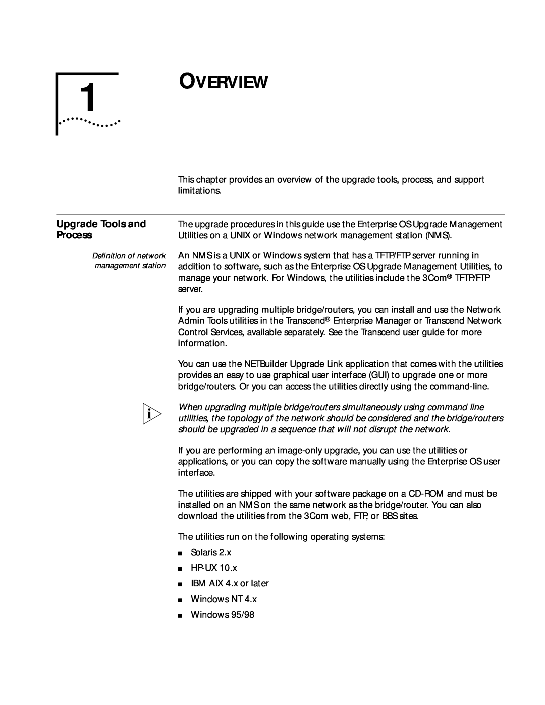 3Com ENTERPRISE OS 11.3 manual Overview, Upgrade Tools and, Process 