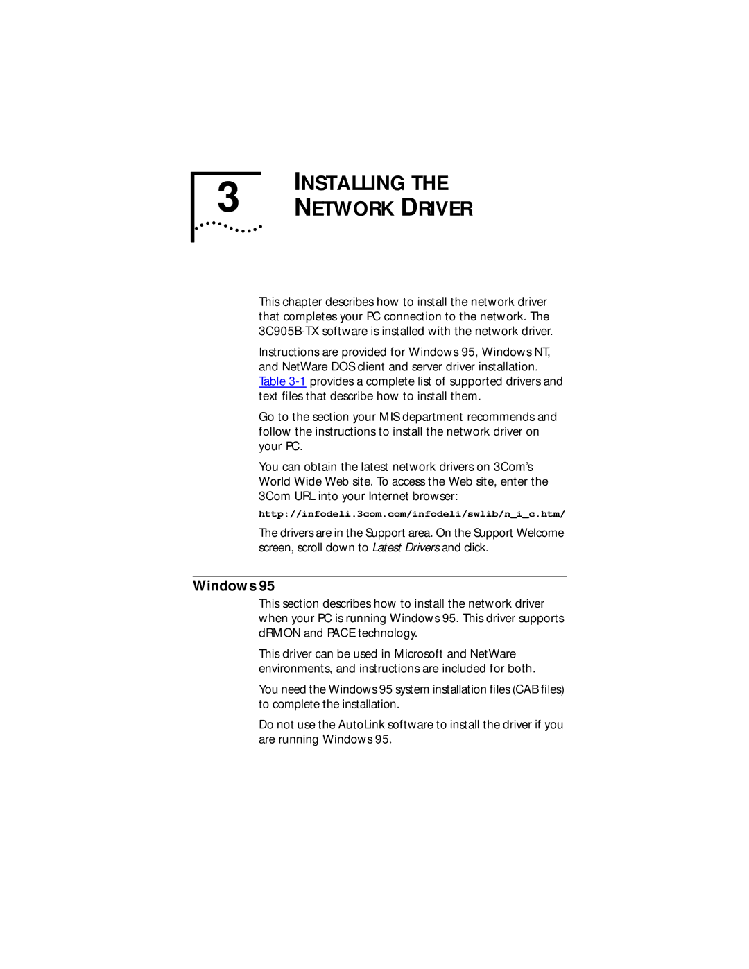 3Com Fast EtherLink XL PCI 10/100BASE-TX manual Installing, Windows 