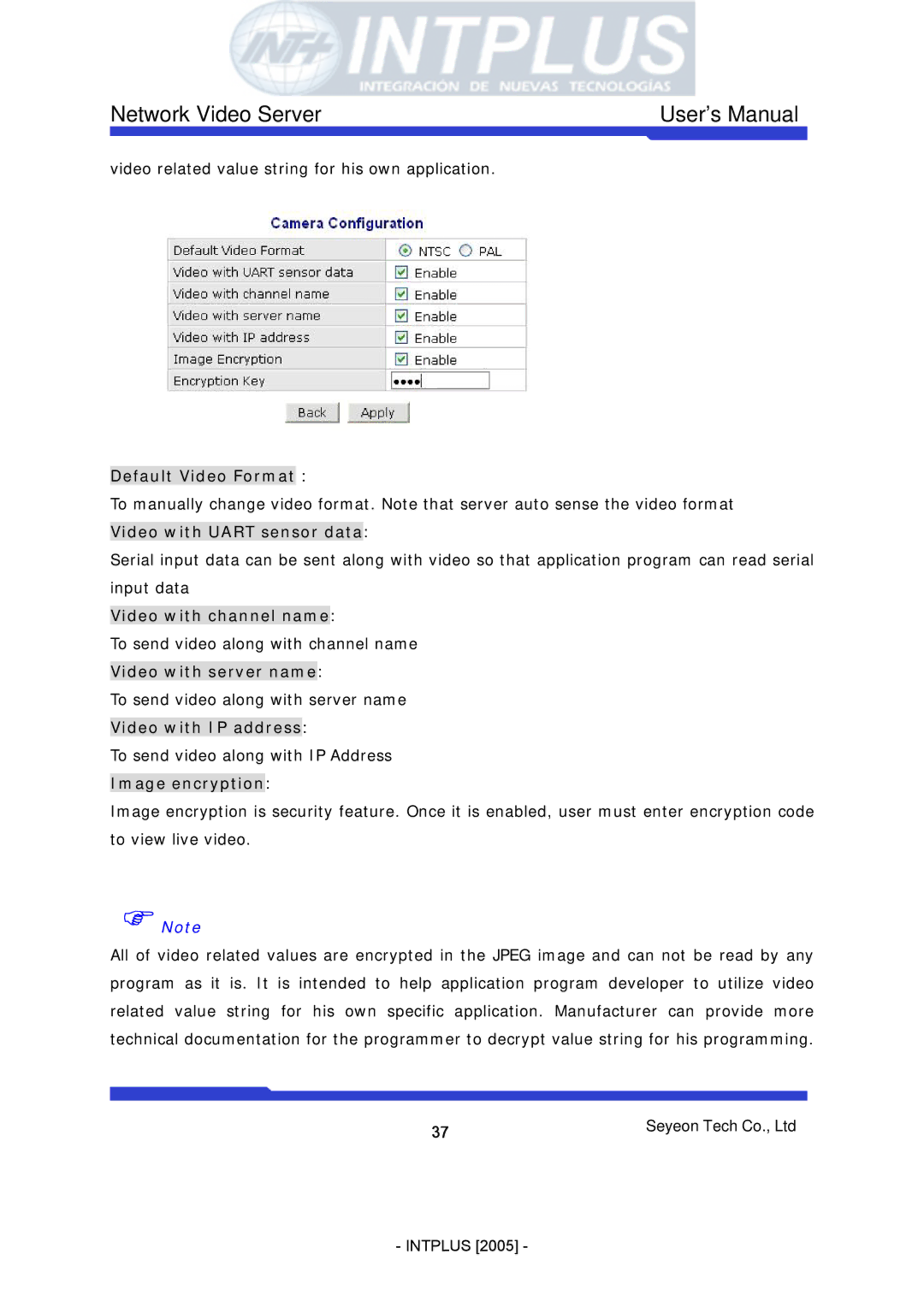 3Com FlexWATCH 3110 user manual Default Video Format, Video with channel name 