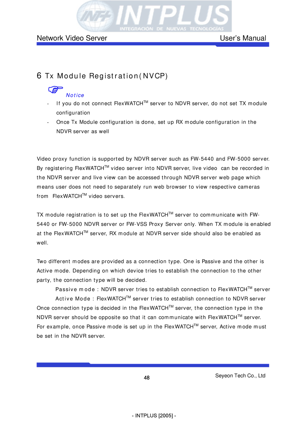 3Com FlexWATCH 3110 user manual Tx Module RegistrationNVCP 