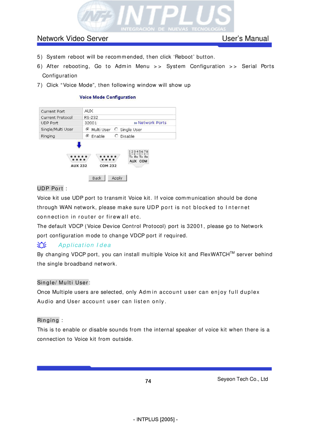 3Com FlexWATCH 3110 user manual UDP Port, Connection in router or firewall etc 