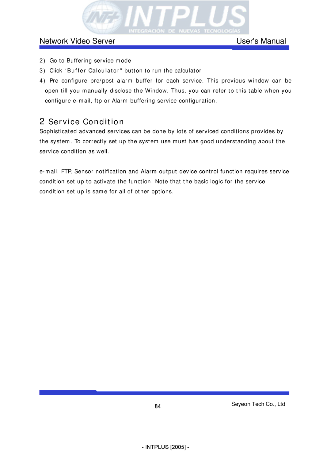 3Com FlexWATCH 3110 user manual Service Condition 