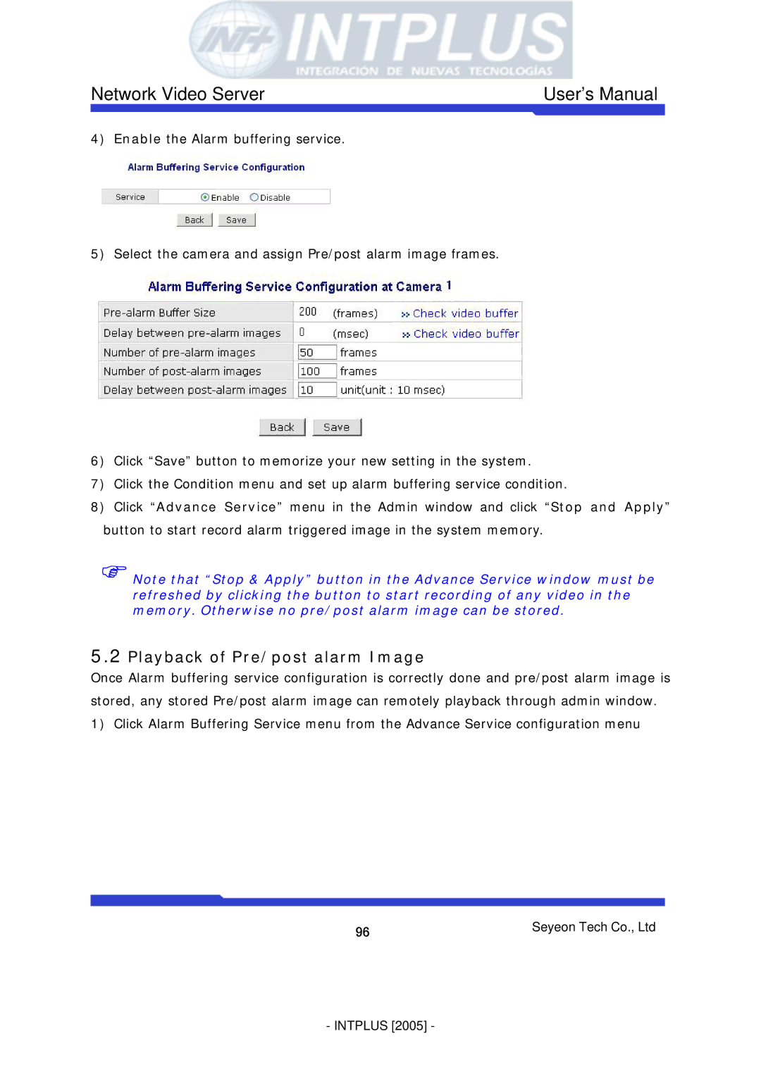 3Com FlexWATCH 3110 user manual Playback of Pre/post alarm Image 