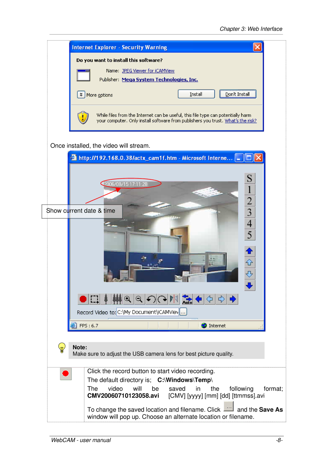 3Com iCV-03a, iCV-01a, iCV-08 user manual Web Interface 