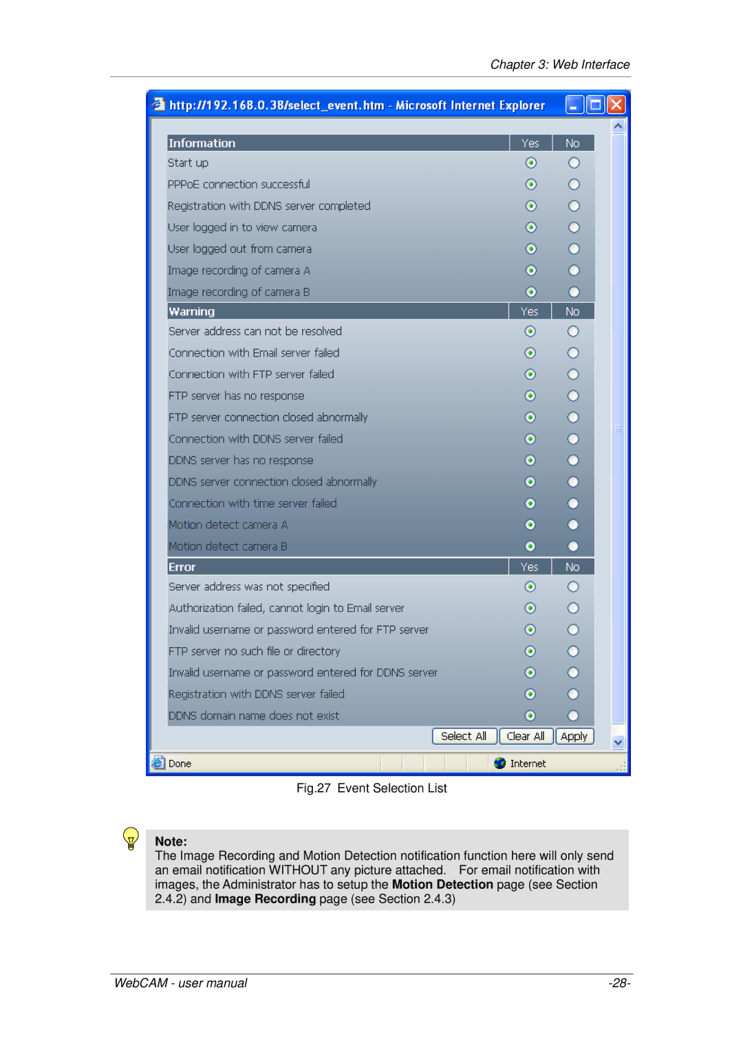 3Com iCV-08, iCV-01a, iCV-03a user manual Web Interface 