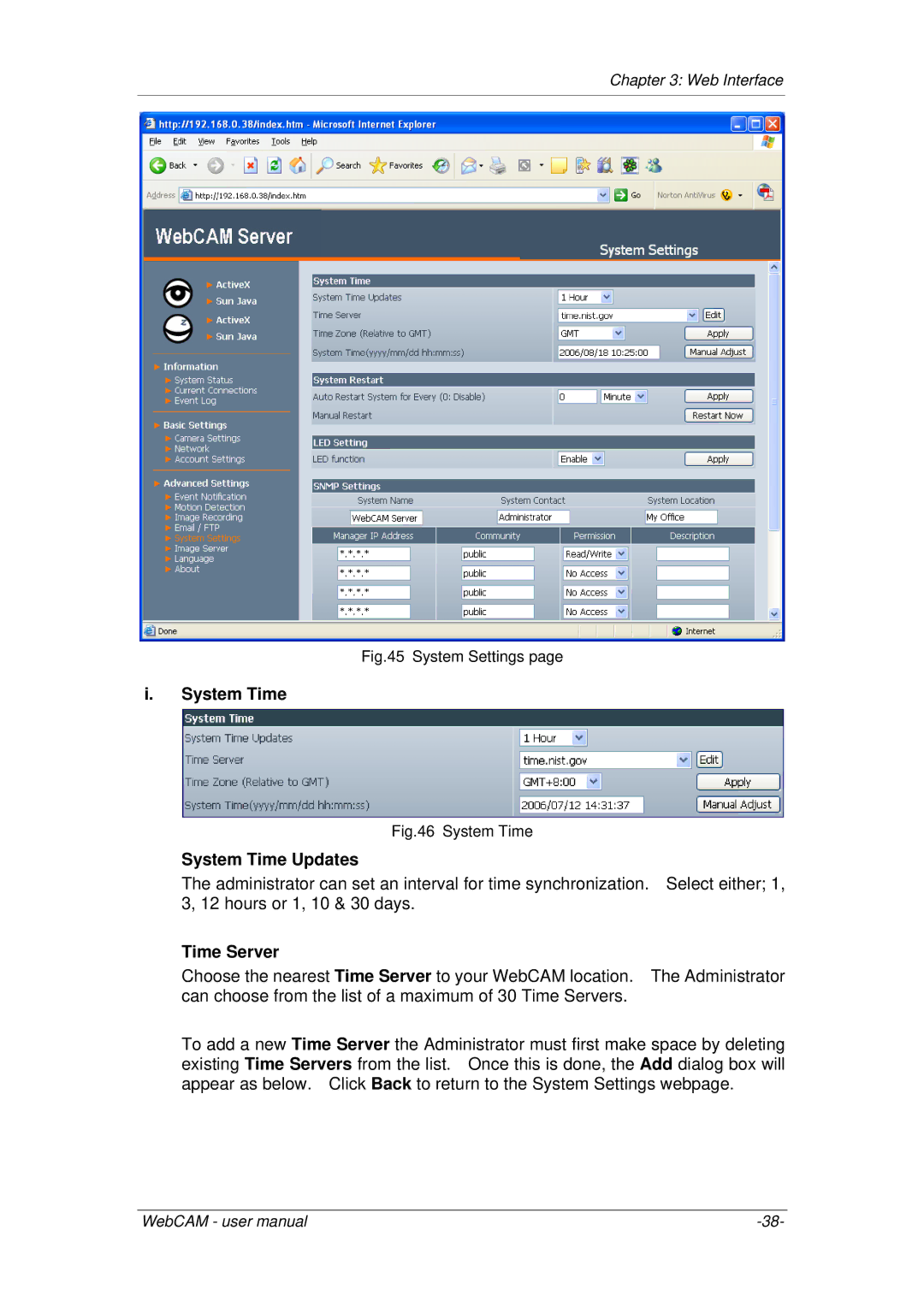 3Com iCV-03a, iCV-01a, iCV-08 user manual System Time Updates, Time Server 