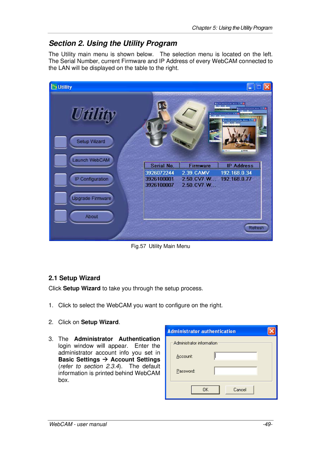 3Com iCV-08, iCV-01a, iCV-03a user manual Click on Setup Wizard, Basic Settings Account Settings 