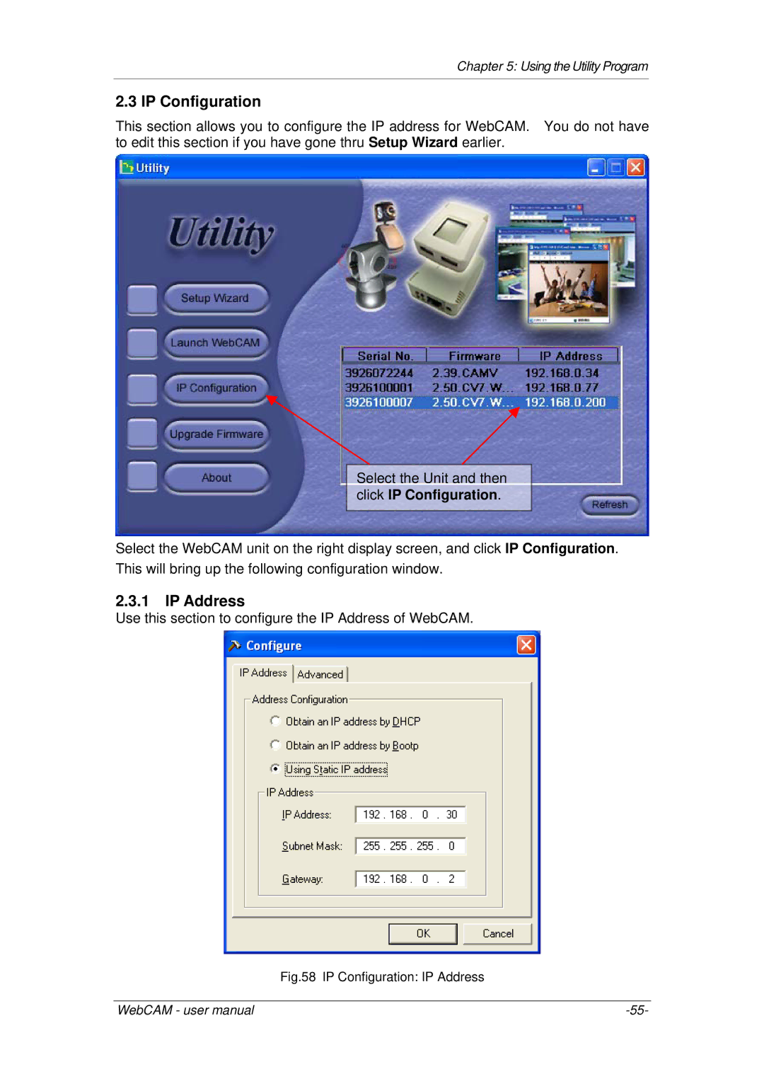 3Com iCV-08, iCV-01a, iCV-03a user manual IP Configuration, IP Address 