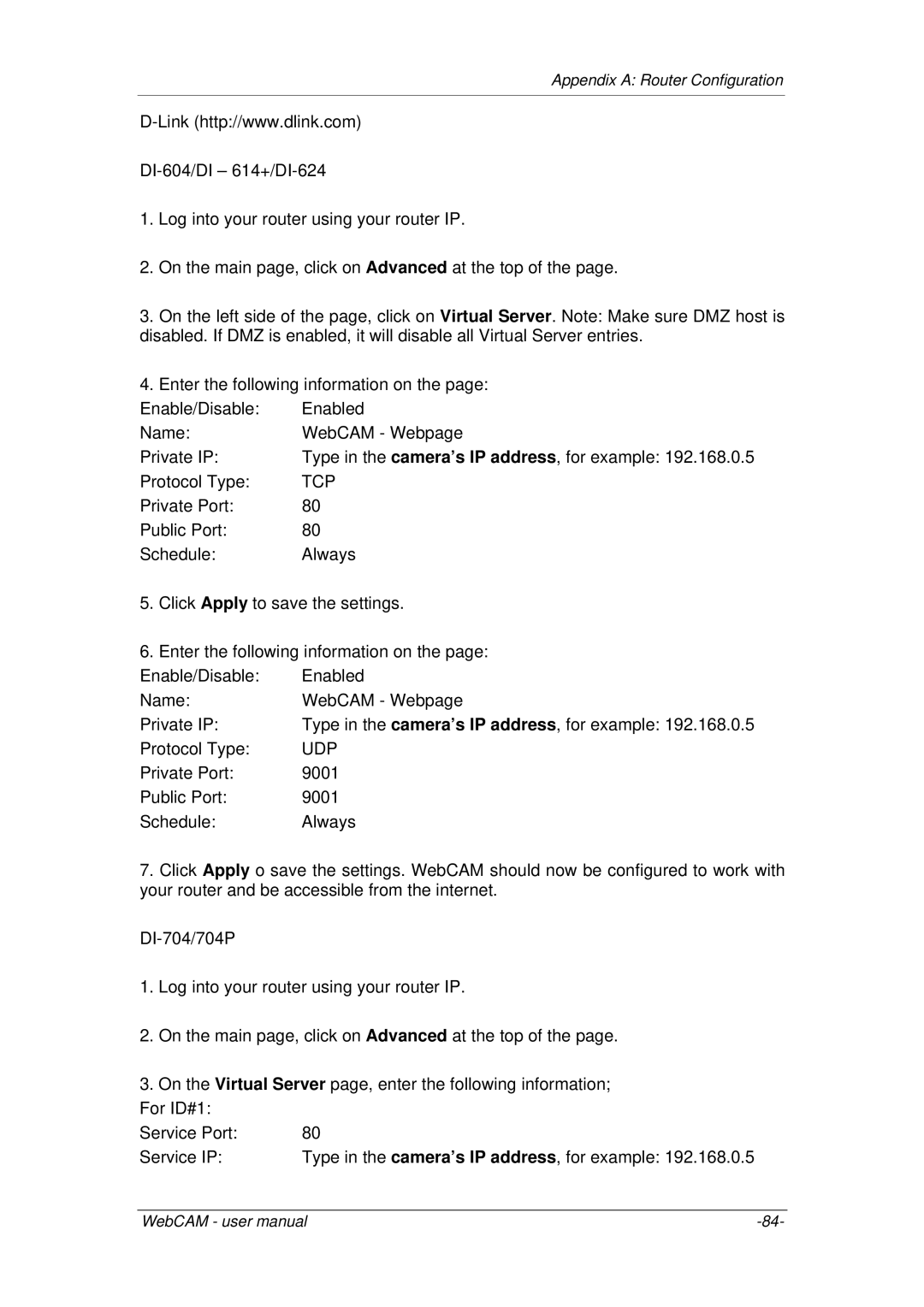 3Com iCV-01a, iCV-08, iCV-03a user manual Tcp 