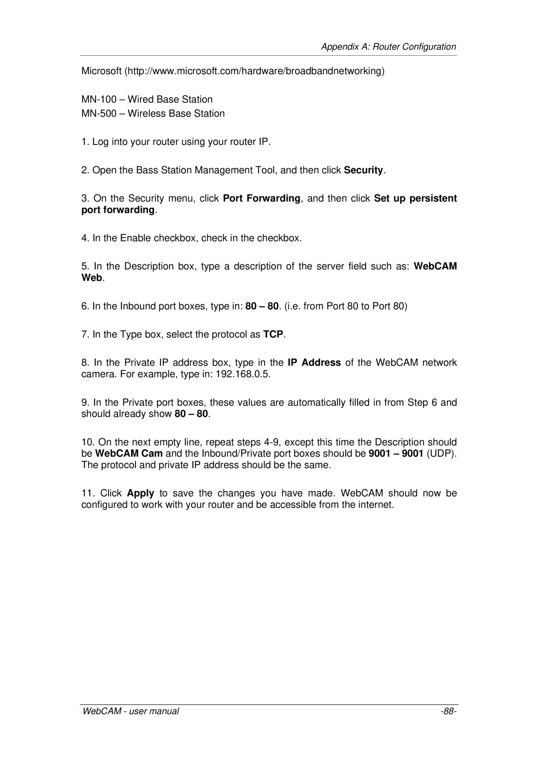 3Com iCV-08, iCV-01a, iCV-03a user manual Appendix a Router Configuration 