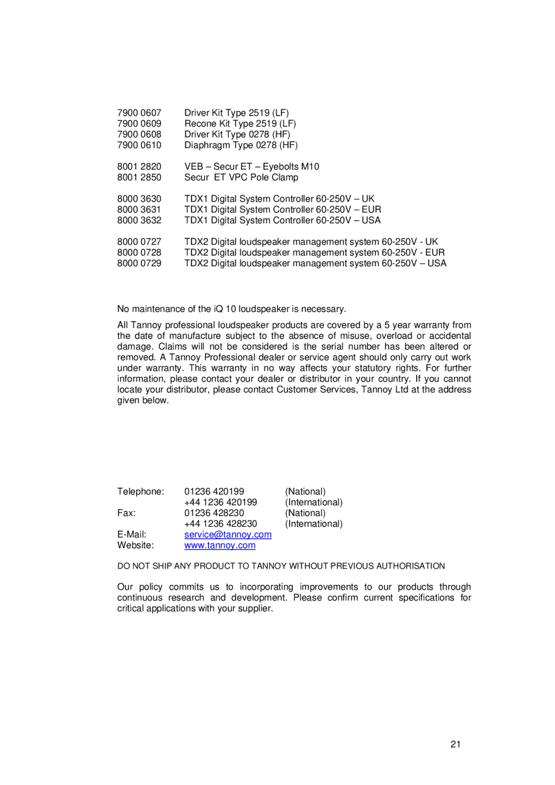 3Com iQ 10PC, iQ 10C user manual IQ 10 Service Parts and Accessories Part Number Description, ML5 4TF Scotland 