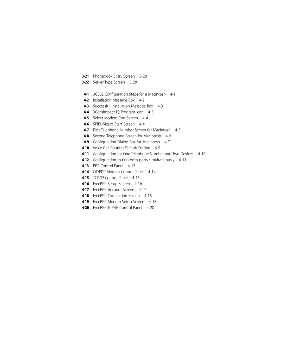 3Com ISDN Modem manual 3C882 Conﬁguration Steps for a Macintosh, FreePPP Setup Screen 