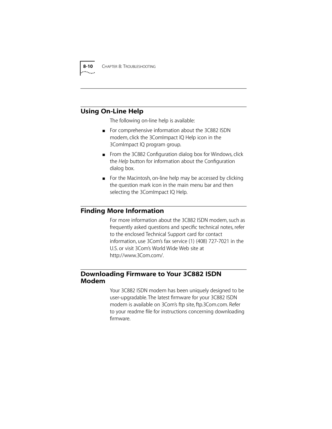 3Com ISDN Modem manual Using On-Line Help 