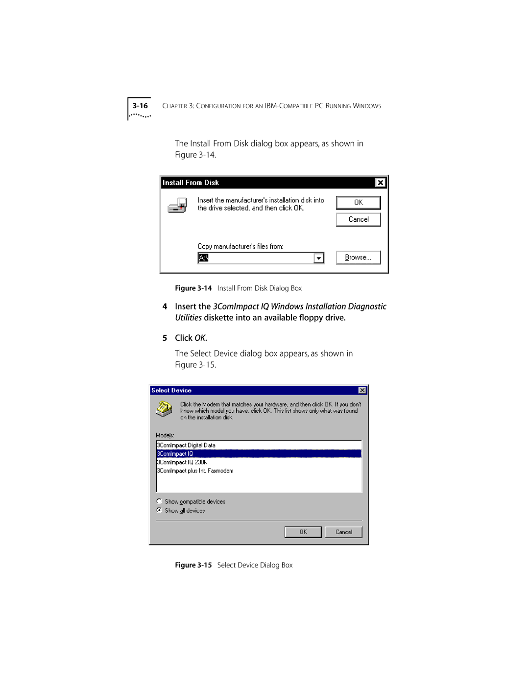 3Com ISDN Modem manual Install From Disk dialog box appears, as shown, Install From Disk Dialog Box 