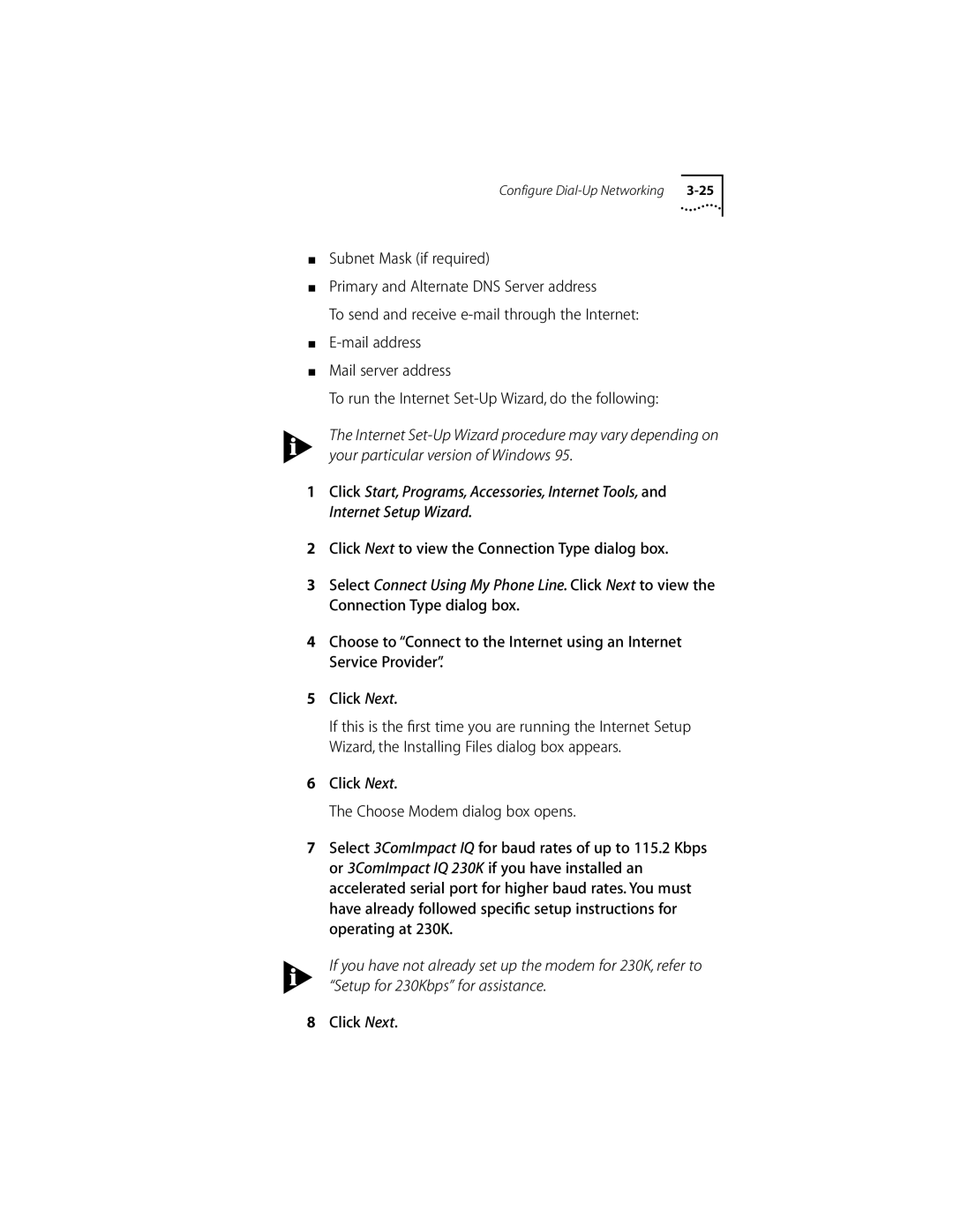 3Com ISDN Modem manual Click Next to view the Connection Type dialog box 