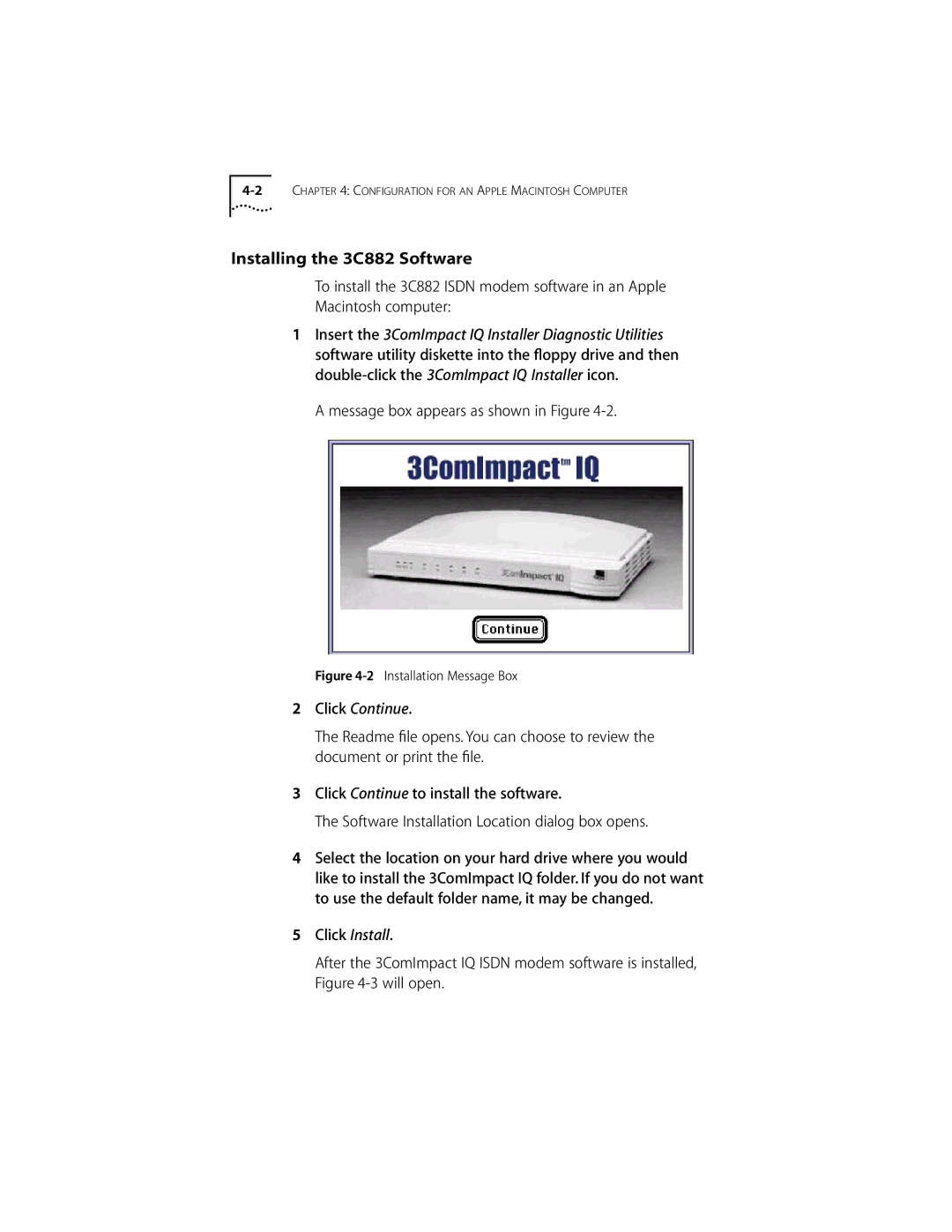 3Com ISDN Modem manual Message box appears as shown in Figure, Installation Message Box 