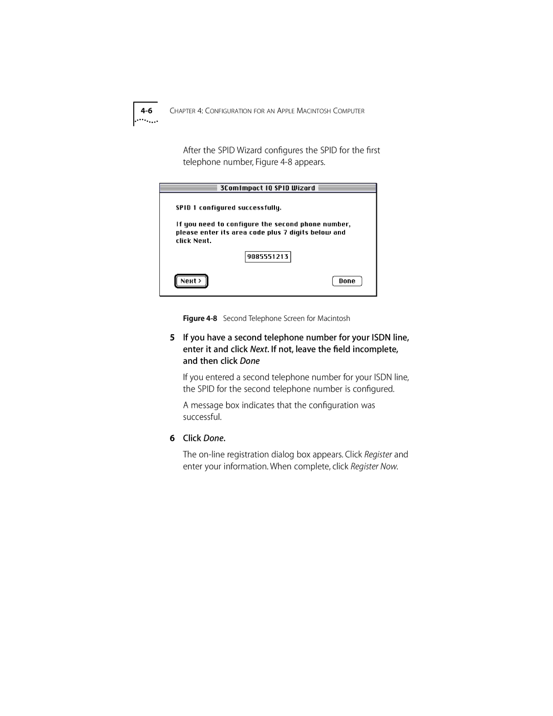 3Com ISDN Modem manual Second Telephone Screen for Macintosh 