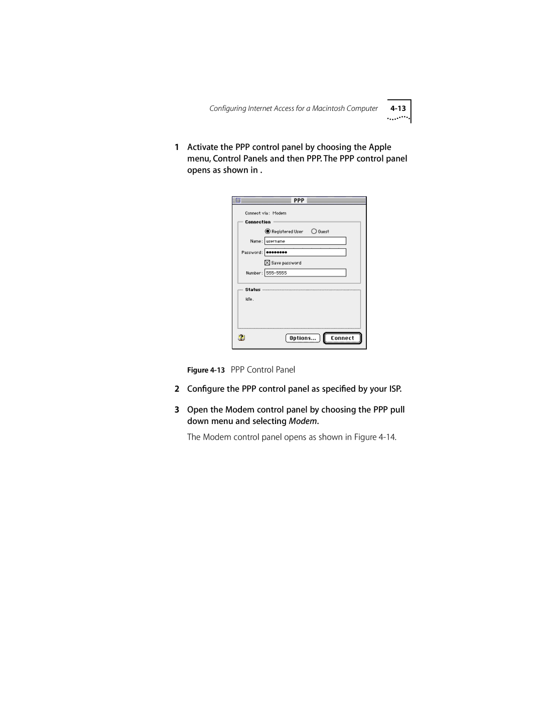 3Com ISDN Modem manual Configuring Internet Access for a Macintosh Computer 