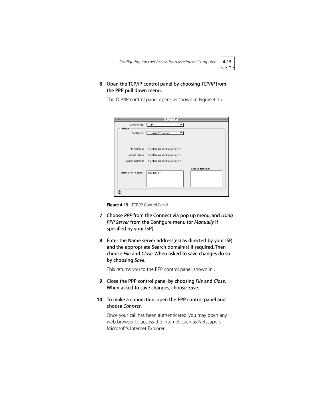 3Com ISDN Modem manual 15 TCP/IP Control Panel 