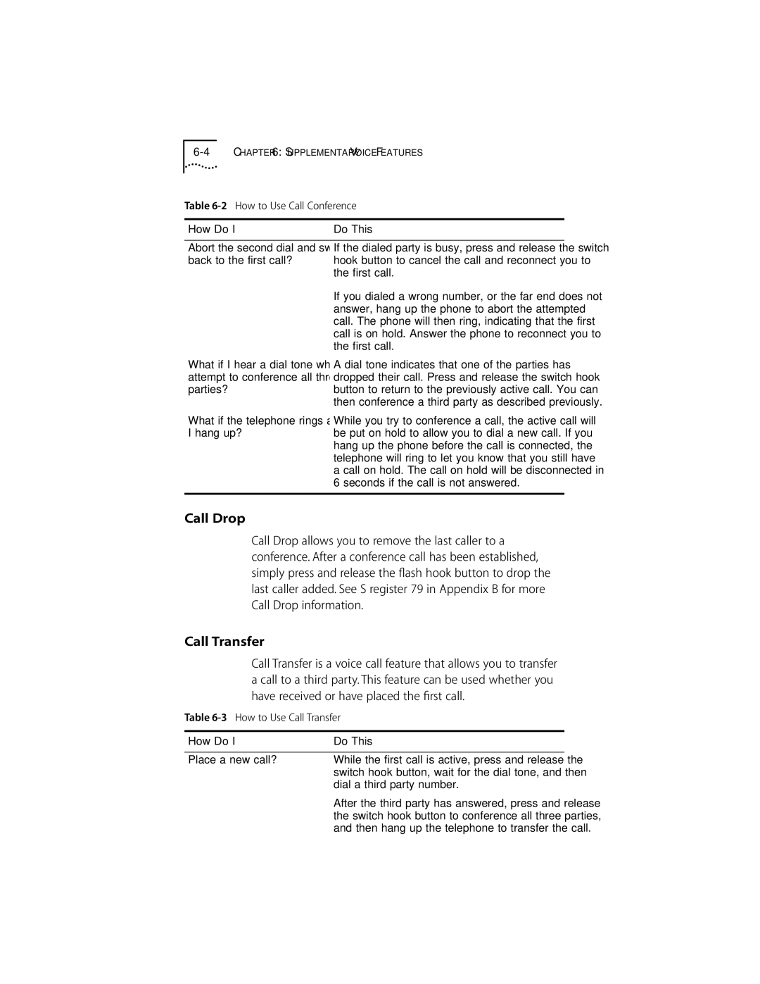 3Com ISDN Modem manual Call Drop, Call Transfer 