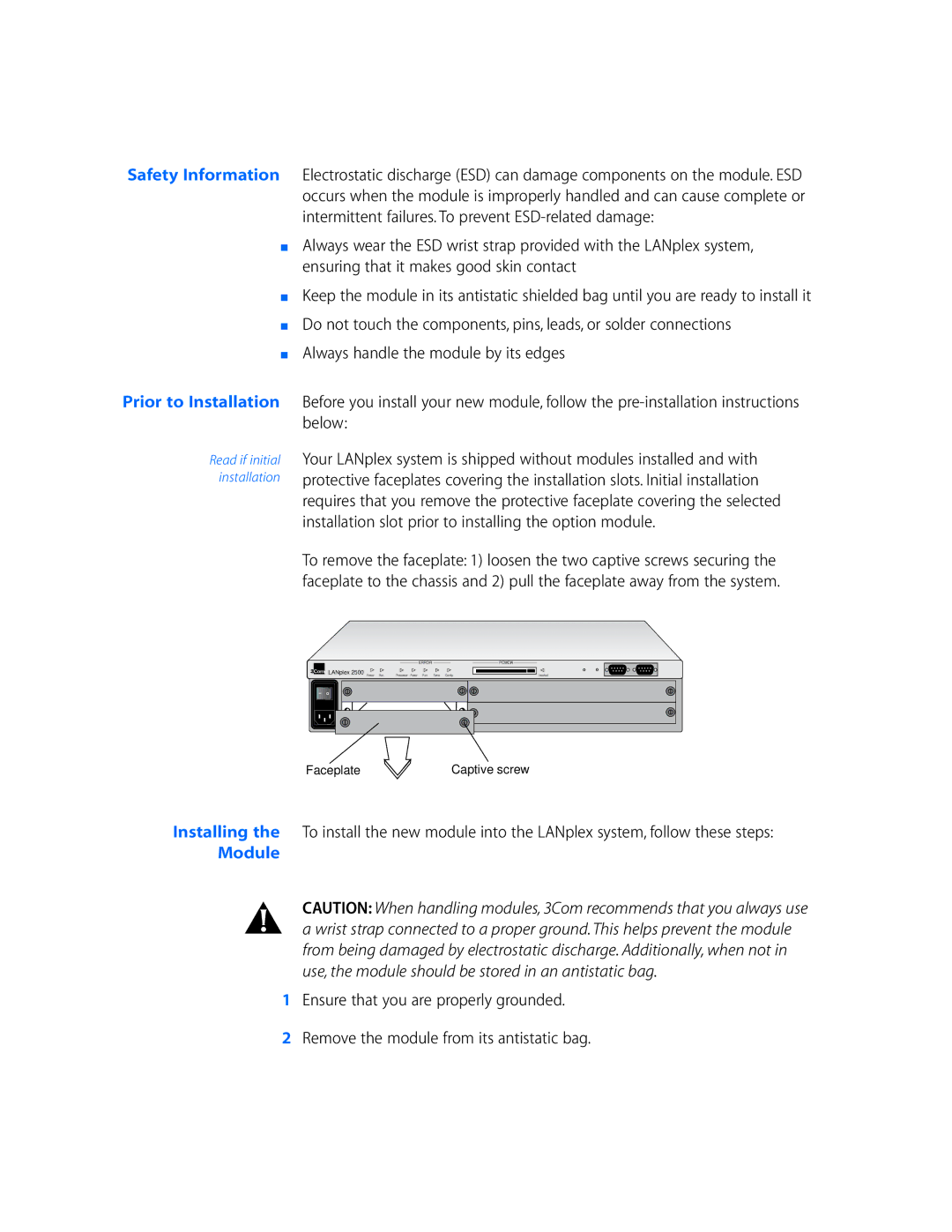 3Com LANplex 2500 specifications Prior to Installation 