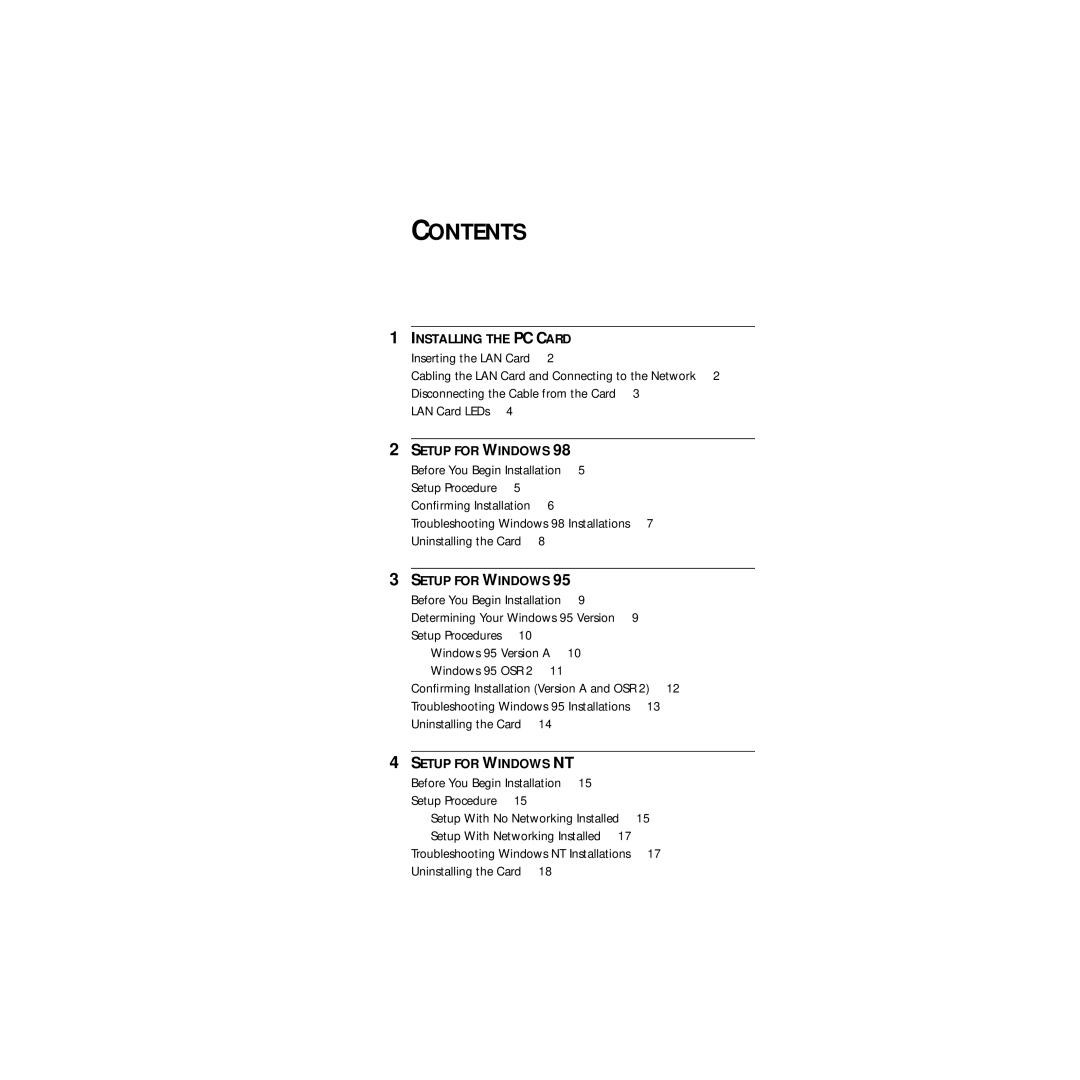 3Com Megahertz 100 manual Contents 