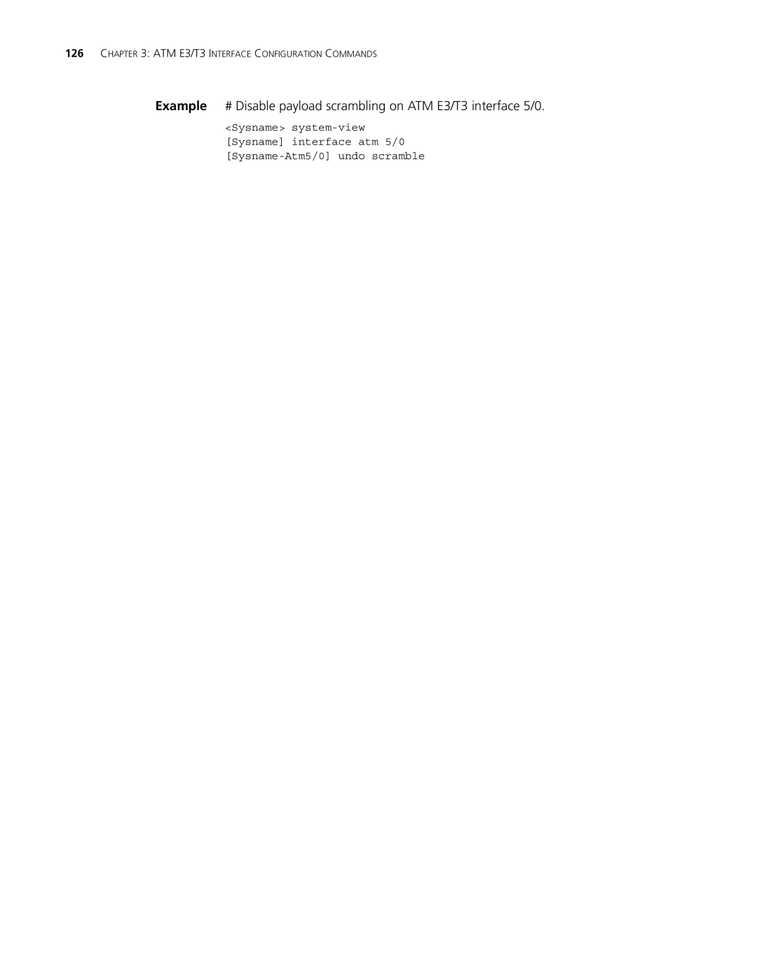 3Com MSR 30, MSR 50 manual ATM E3/T3 Interface Configuration Commands 