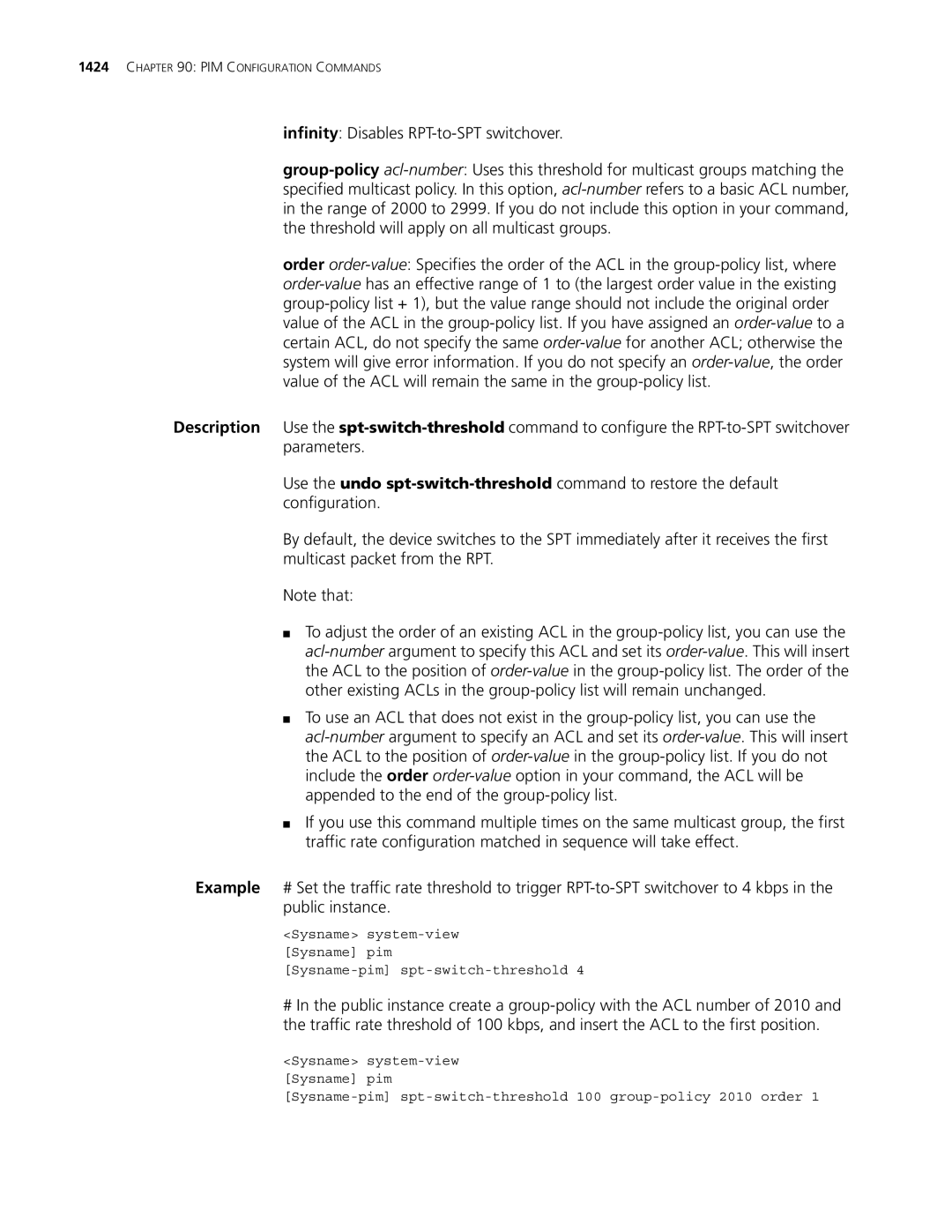 3Com MSR 30, MSR 50 manual PIM Configuration Commands 