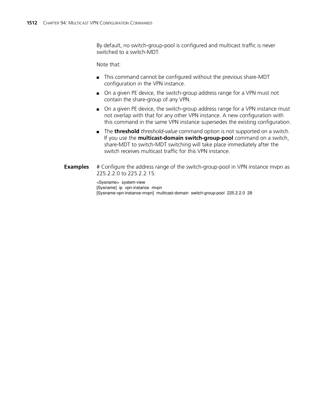 3Com MSR 30, MSR 50 manual Sysname system-view Sysname ip vpn-instance mvpn 