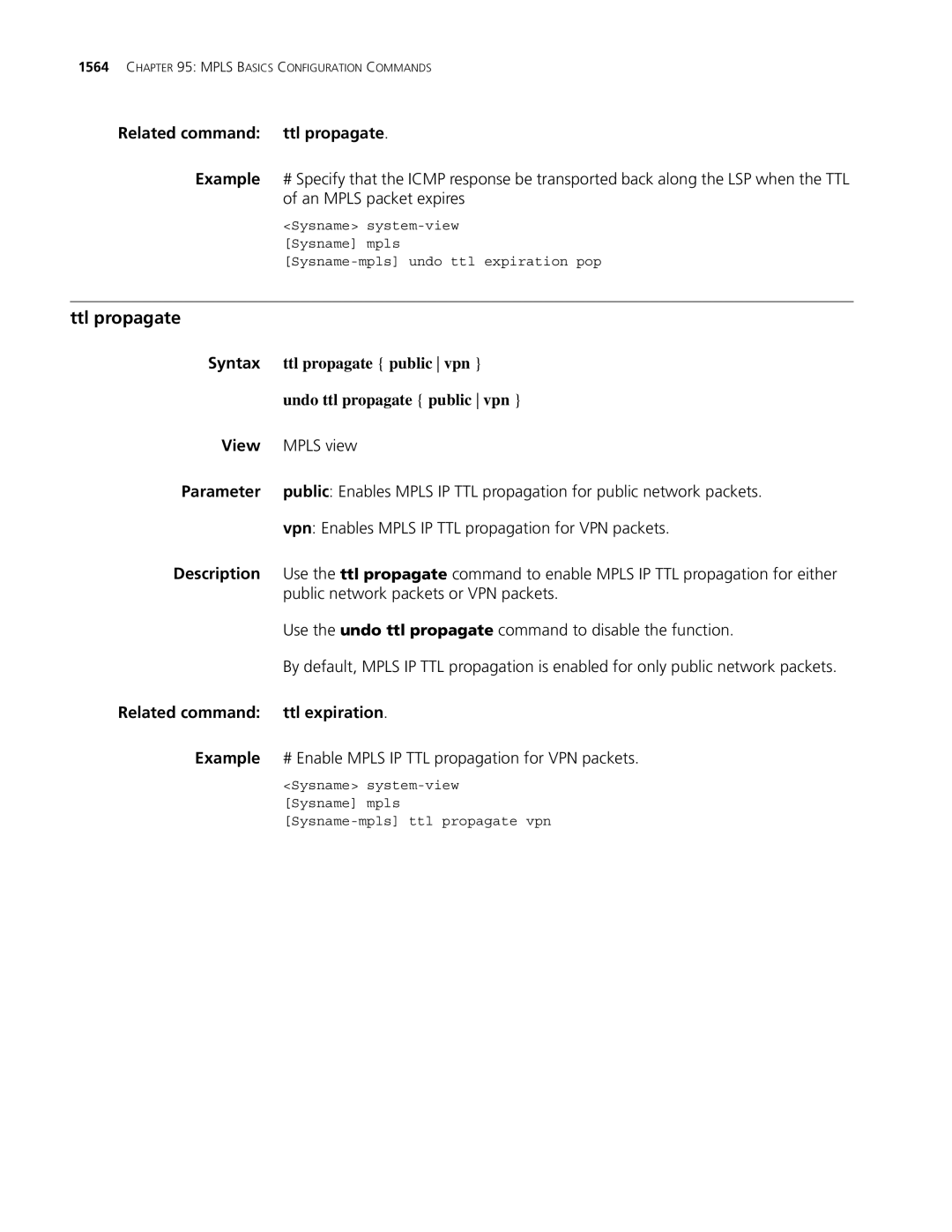 3Com MSR 30, MSR 50 manual Ttl propagate 