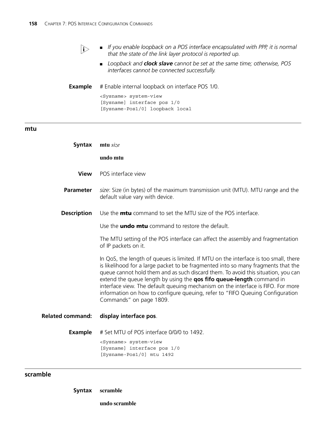 3Com MSR 30 Mtu, That the state of the link layer protocol is reported up, Interfaces cannot be connected successfully 