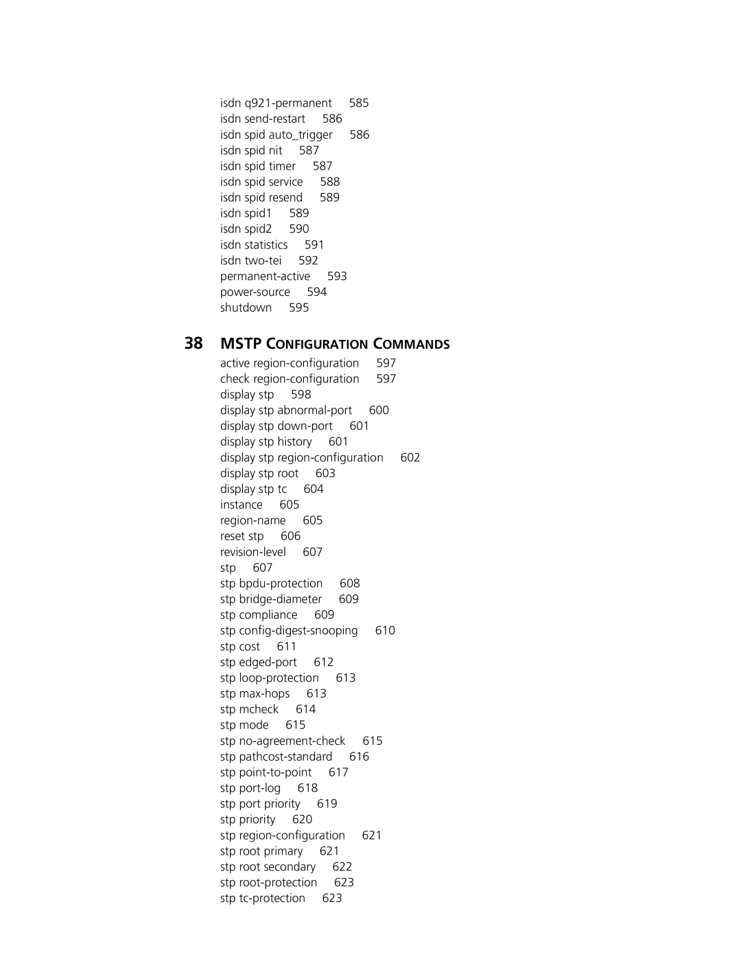 3Com MSR 30, MSR 50 manual Mstp Configuration Commands 