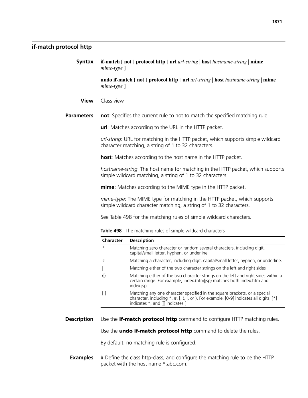 3Com MSR 50, MSR 30 manual If-match protocol http 