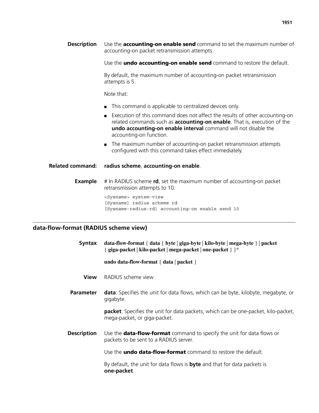 3Com MSR 50, MSR 30 manual Data-flow-format Radius scheme view, Gigabyte, Mega-packet, or giga-packet, One-packet 