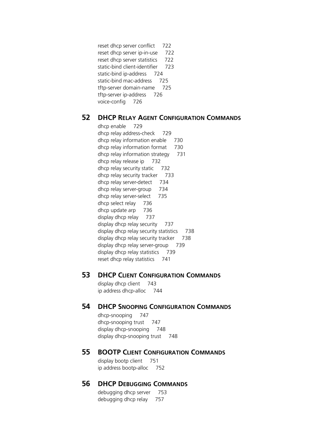 3Com MSR 30, MSR 50 Dhcp Relay Agent Configuration Commands, Dhcp Client Configuration Commands, Dhcp Debugging Commands 