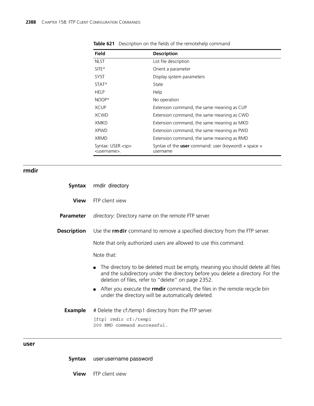 3Com MSR 30, MSR 50 manual Nlst, Site, Syst, Stat, Help, Noop, Xcup, Xcwd, Xmkd, Xpwd, Xrmd 