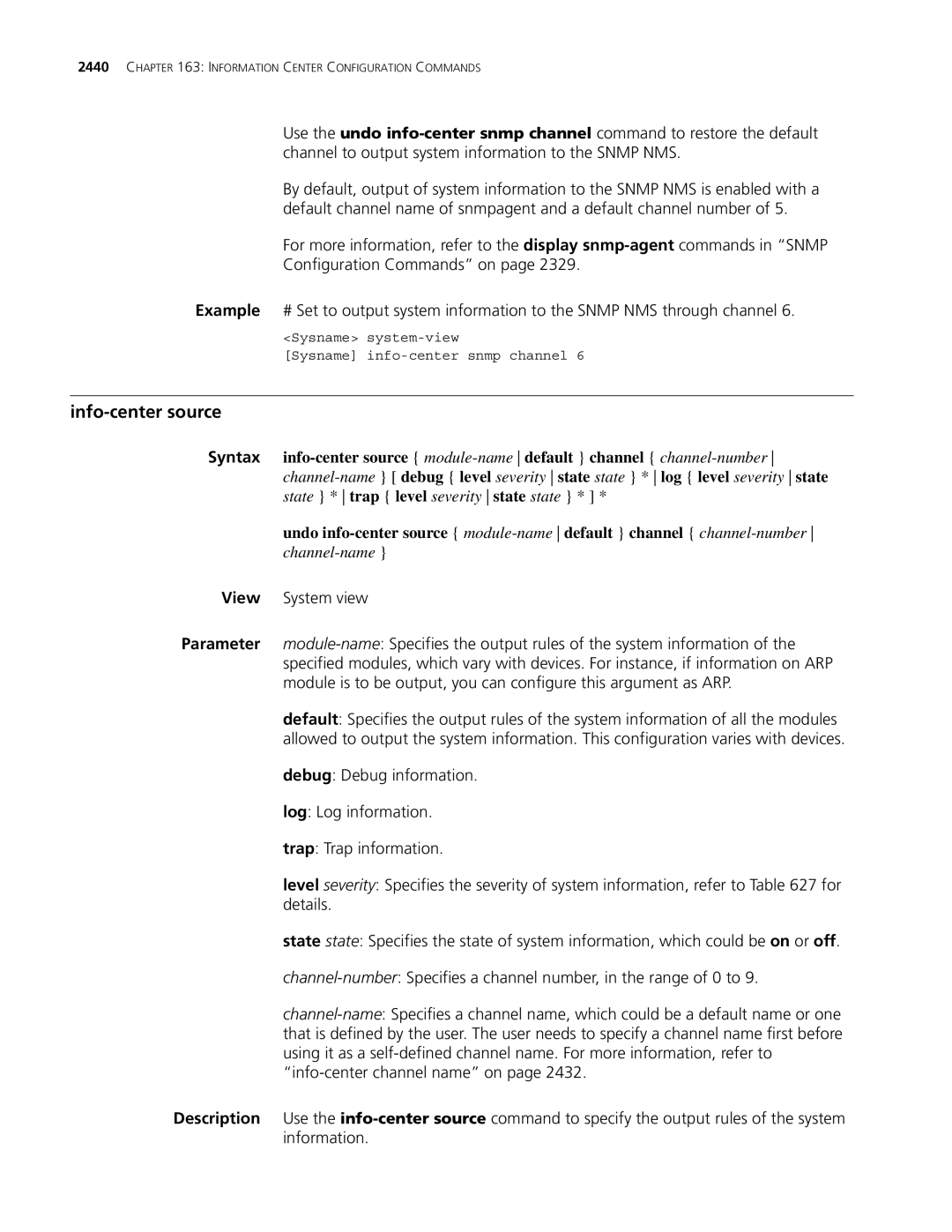 3Com MSR 30, MSR 50 manual Info-center source 