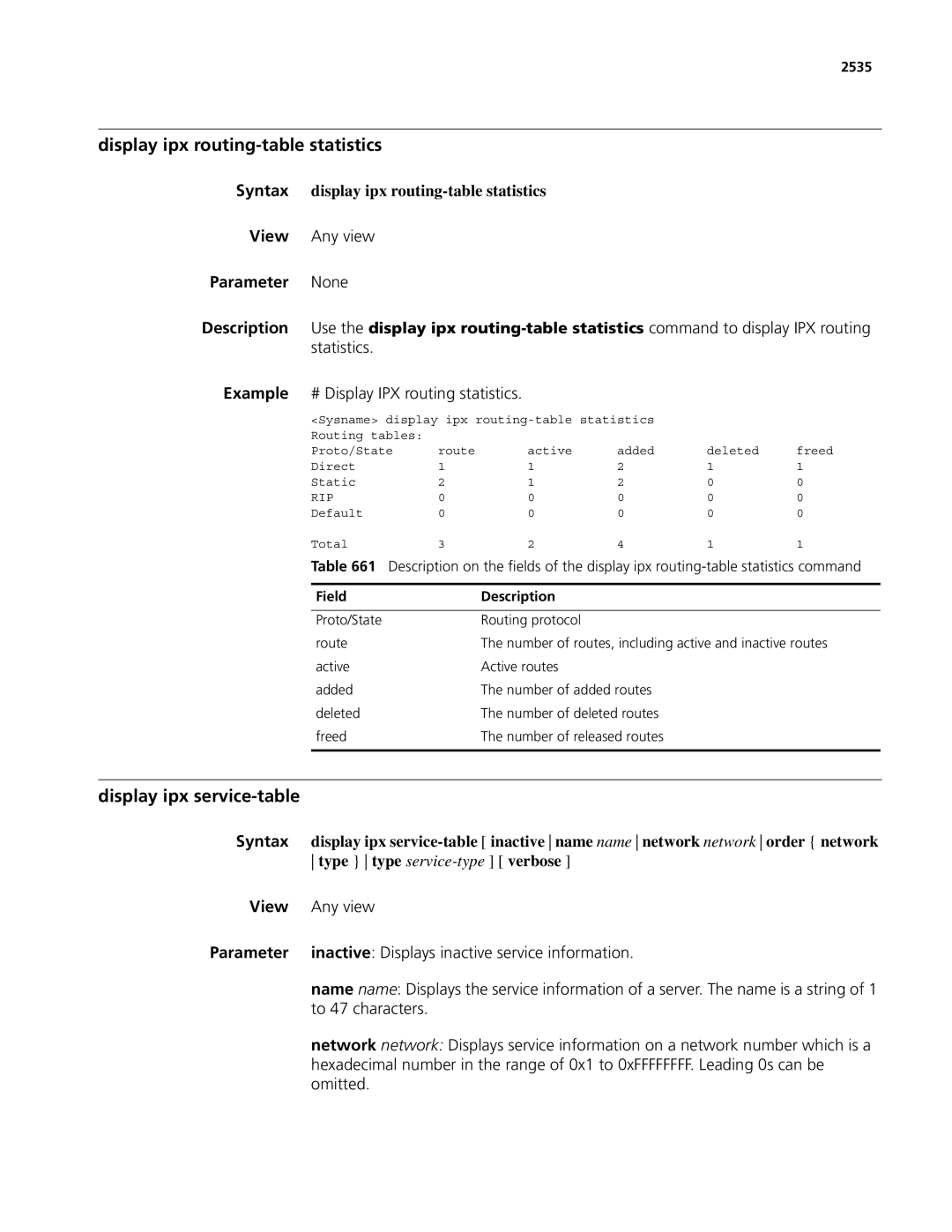 3Com MSR 50, MSR 30 manual Display ipx routing-table statistics, Display ipx service-table, To 47 characters, Omitted 