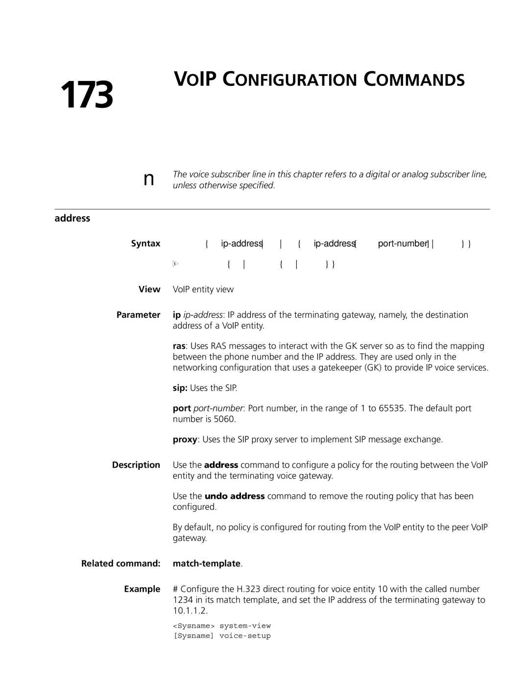 3Com MSR 50, MSR 30 manual 173, Voip Configuration Commands 