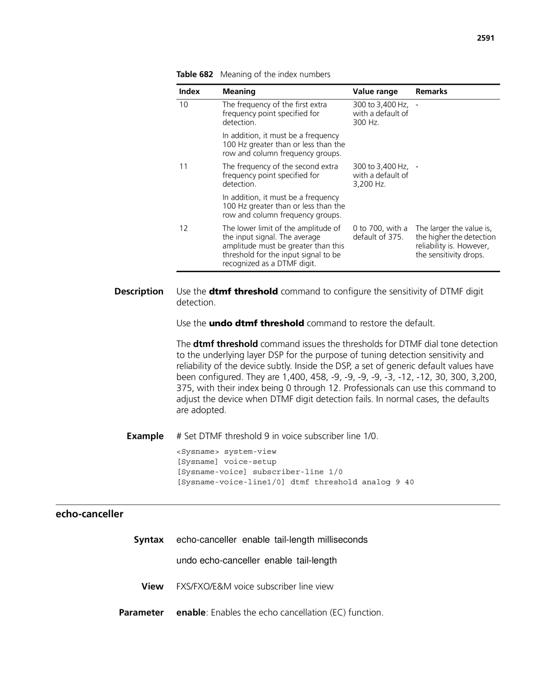 3Com MSR 50, MSR 30 manual Echo-canceller, 2591 