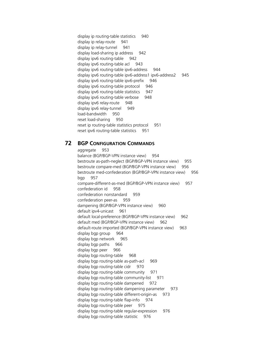 3Com MSR 30, MSR 50 manual BGP Configuration Commands 