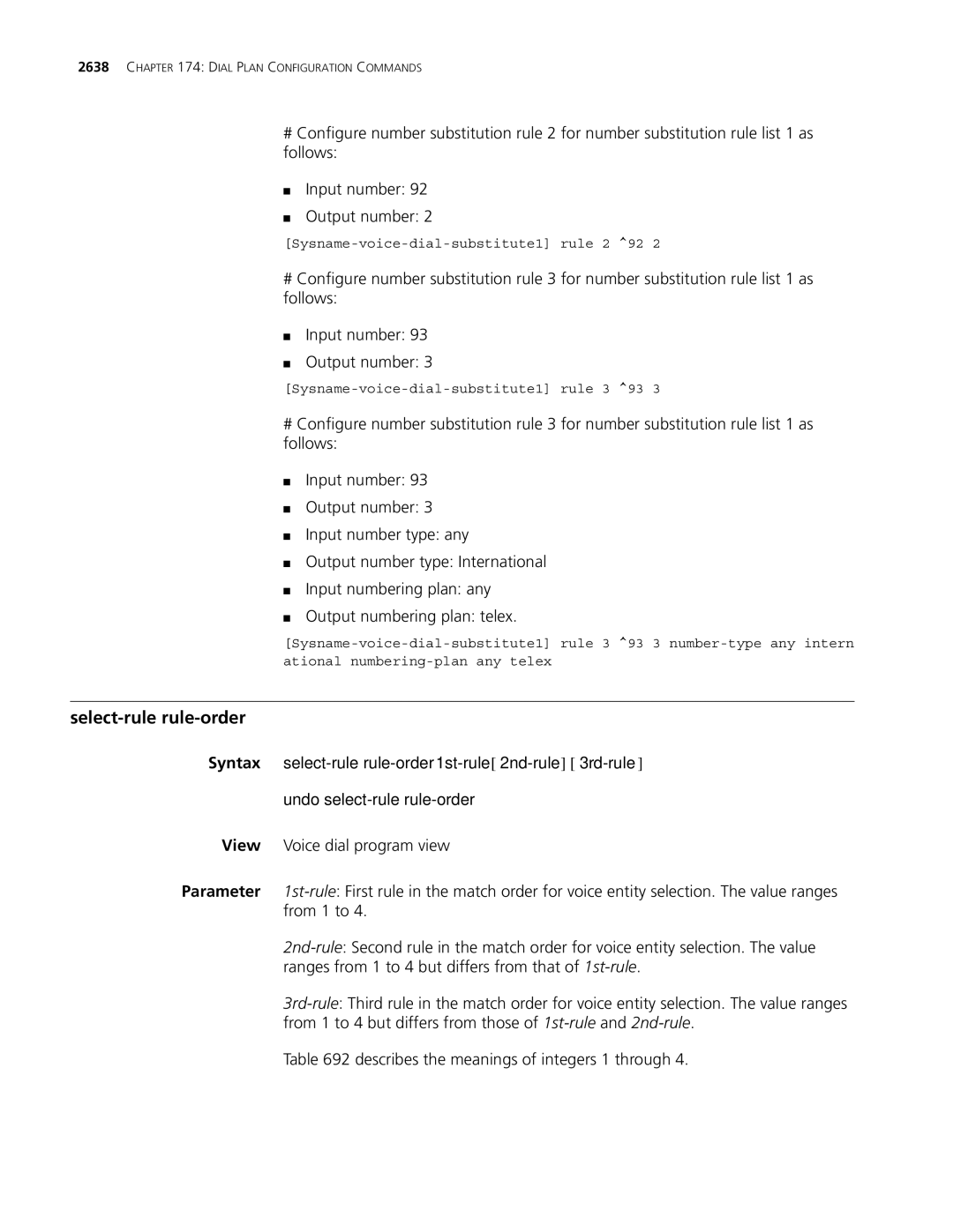 3Com MSR 30, MSR 50 manual Select-rule rule-order, Undo select-rule rule-order 