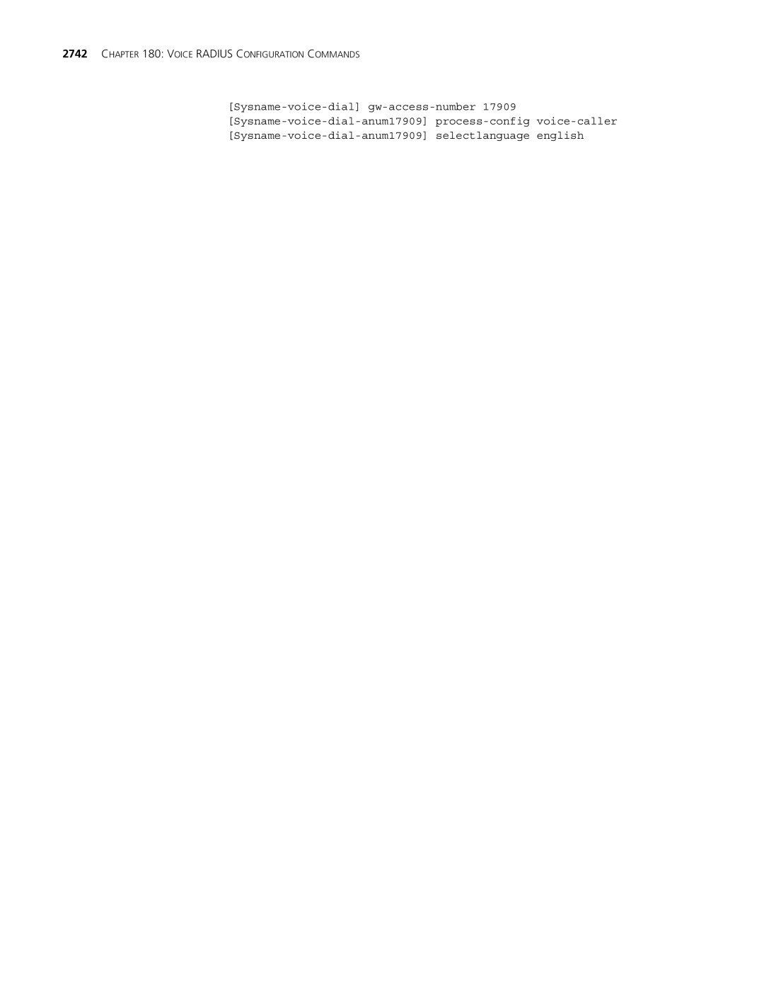 3Com MSR 30, MSR 50 manual Voice Radius Configuration Commands 