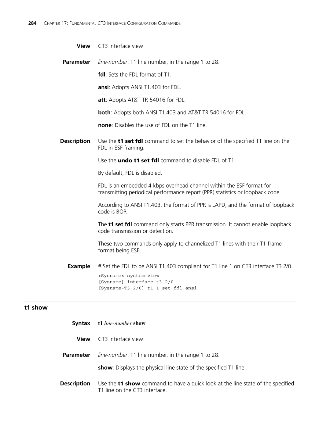 3Com MSR 30, MSR 50 manual T1 show 