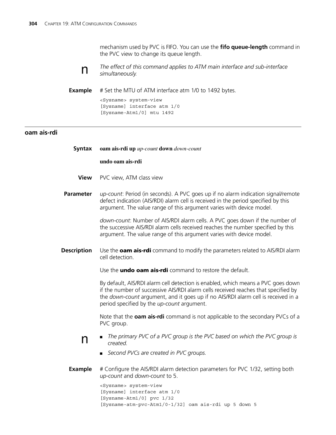 3Com MSR 30, MSR 50 manual Oam ais-rdi 