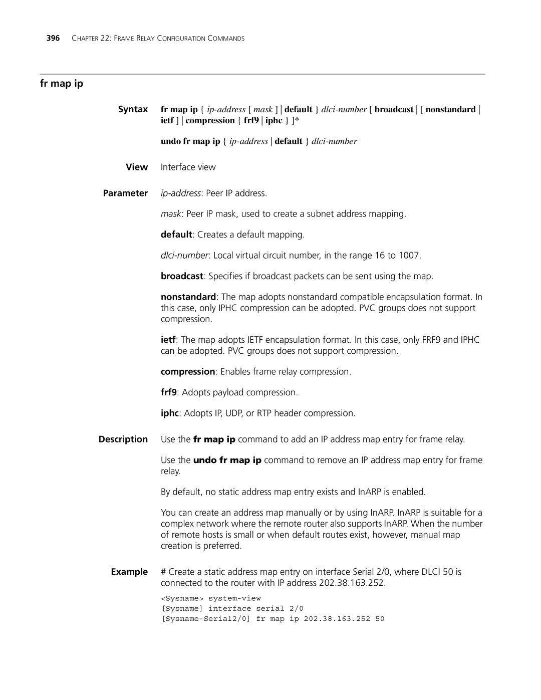 3Com MSR 30, MSR 50 manual Fr map ip 