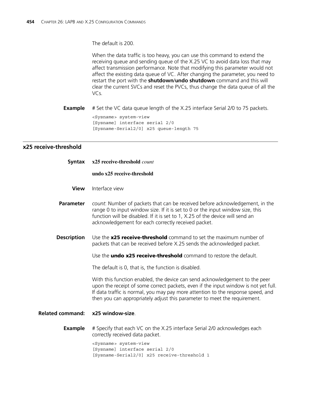 3Com MSR 30, MSR 50 manual X25 receive-threshold, Related command x25 window-size 