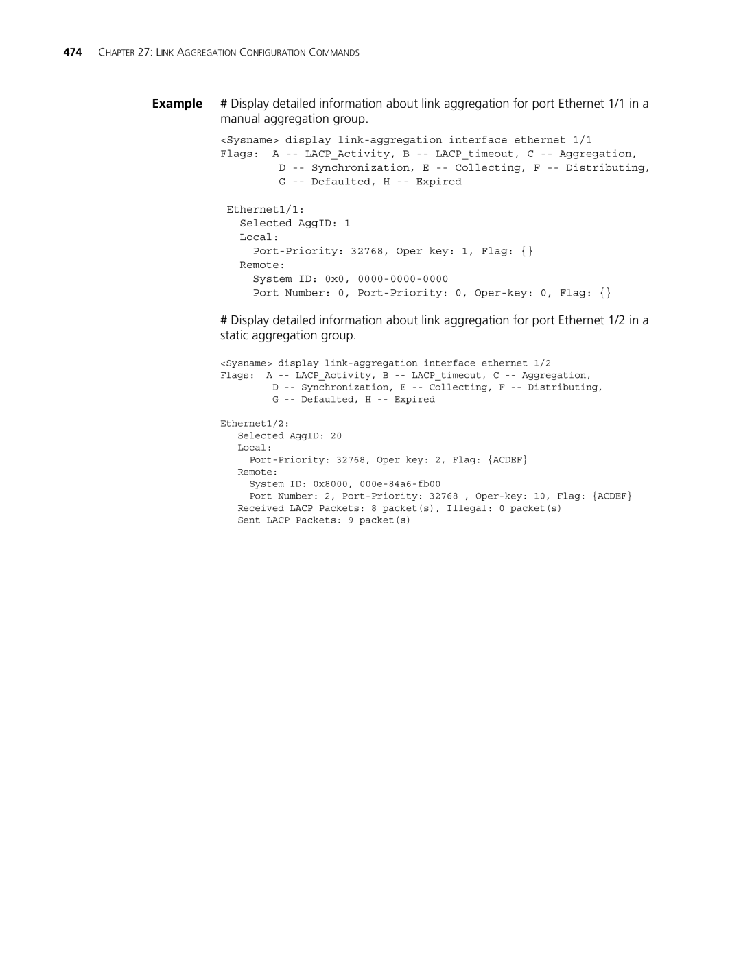 3Com MSR 30, MSR 50 manual Link Aggregation Configuration Commands 