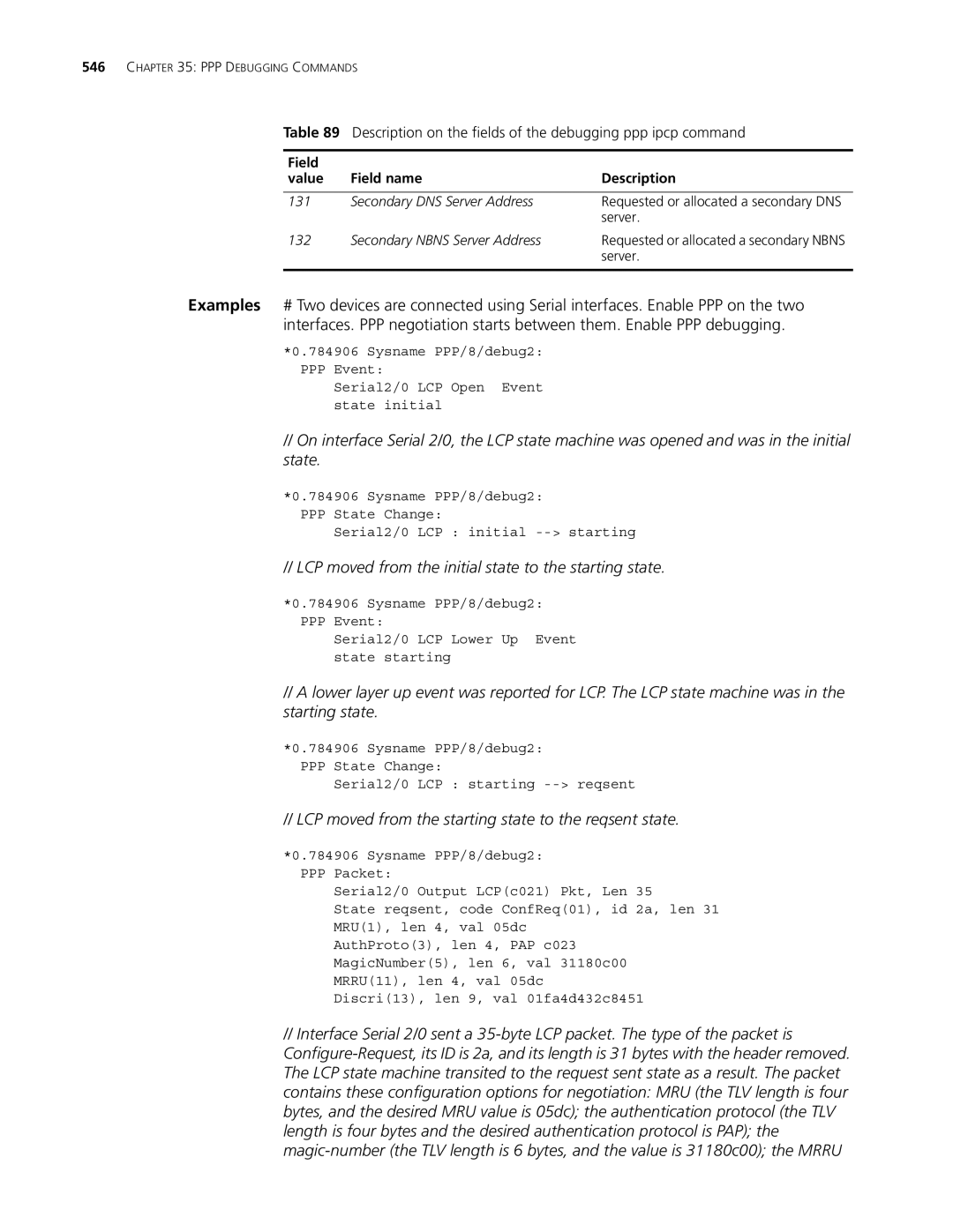 3Com MSR 30 LCP moved from the initial state to the starting state, LCP moved from the starting state to the reqsent state 